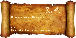 Koroknai Arnold névjegykártya